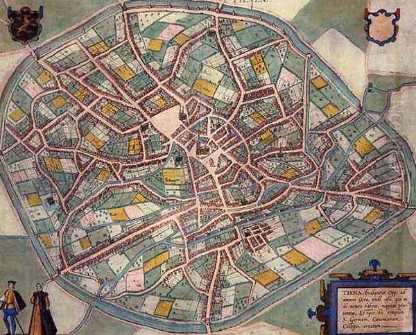 Map of Tienen from Civitates Orbis Terrarum - view 1