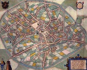 Map of Tienen from Civitates Orbis Terrarum Map of Tienen from Civitates Orbis Terrarum