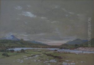 River Landscape With Angler And Sheep River Landscape With Angler And Sheep