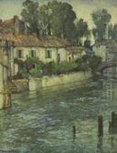 Riverside Houses by Samuel John Lamorna Birch