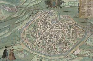 Map of Avignon from Civitates Orbis Terrarum by Joris Hoefnagel