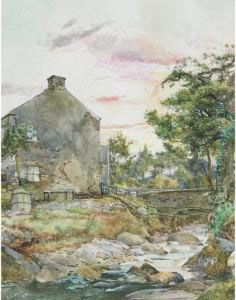 Cottage And Stream by Samuel John Lamorna Birch