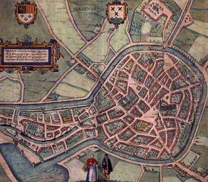 Map of Bergen op Zoom from Civitates Orbis Terrarum by Joris Hoefnagel