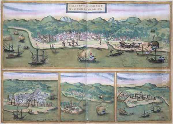 Map of Calicut from Civitates Orbis Terrarum - view 1