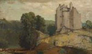 Neidpath Castle Peebles by Samuel John Lamorna Birch