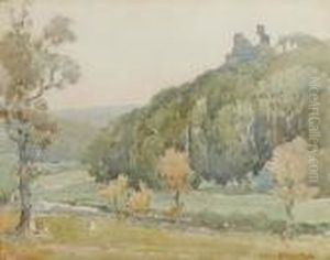 Okehampton Castle by Samuel John Lamorna Birch