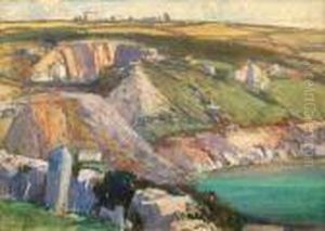 A Cornish Coastal View by Samuel John Lamorna Birch