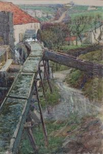 Old Haminer Mill, Near Camborne,cornwall by Samuel John Lamorna Birch