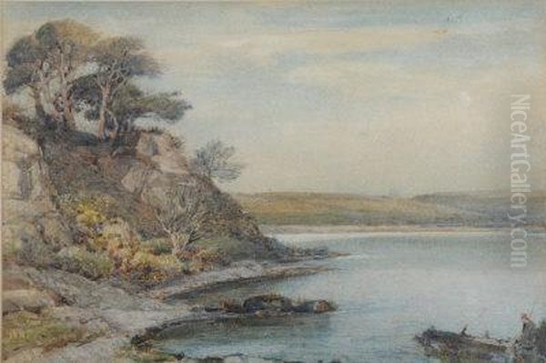 Fishermen On The Edge Of A Loch. - view 1