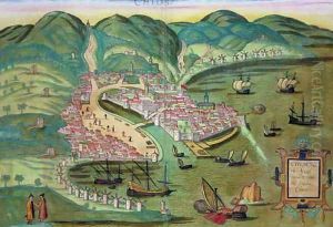 Map of Chios from Civitates Orbis Terrarum