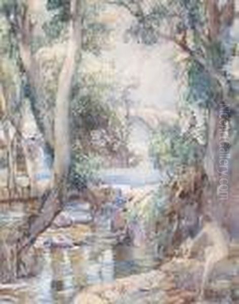 River Landscape With Bather - view 1