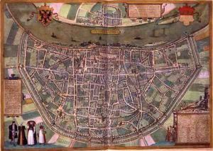 Map of Duisburg from Civitates Orbis Terrarum