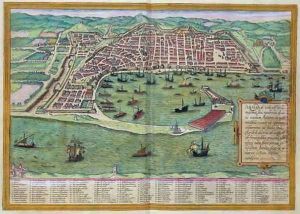 Map of Messina from Civitates Orbis Terrarum