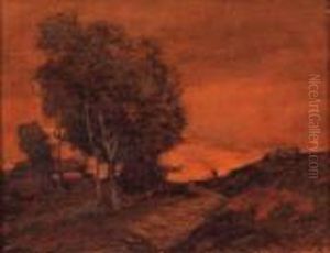Figure In A Wooded Lane by Samuel John Lamorna Birch