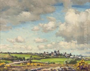 Farm Houses In A Summer Landscape Farm Houses In A Summer Landscape