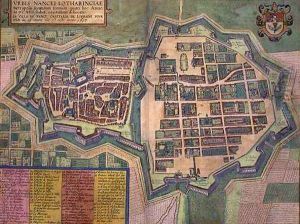 Map of Nancy from Civitates Orbis Terrarum