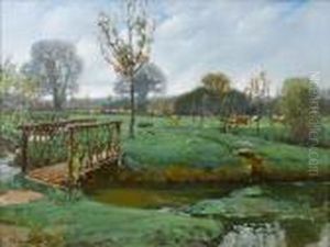 Meadow Landscape With Cows Meadow Landscape With Cows