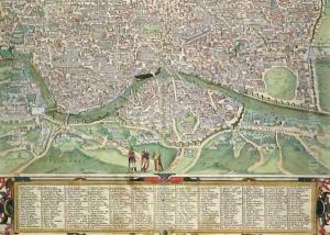 Map of Rome from Civitates Orbis Terrarum by Joris Hoefnagel