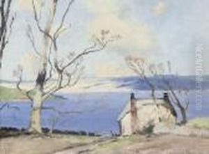 Cottage By The Lake by Samuel John Lamorna Birch