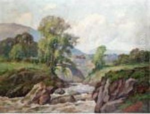 The Bridge On The North Sannox River, Isle Of Arran by Samuel John Lamorna Birch