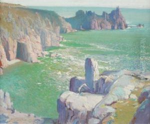 Rugged Cornish Coastal Scene. by Samuel John Lamorna Birch