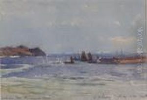 Fishing Boats Off The Coast Signed, Inscribed And Dated 1949 4.75 X 6.75in Fishing Boats Off The Coast Signed, Inscribed And Dated 1949 4.75 X 6.75in
