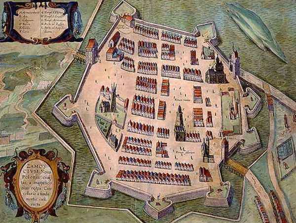 Map of Zamosc from Civitates Orbis Terrarum - view 1