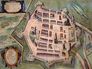 Map of Zamosc from Civitates Orbis Terrarum by Joris Hoefnagel