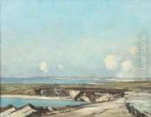 Ra, Rws , 'coast Line', Signed Oil On Canva, 36x46cm by Samuel John Lamorna Birch