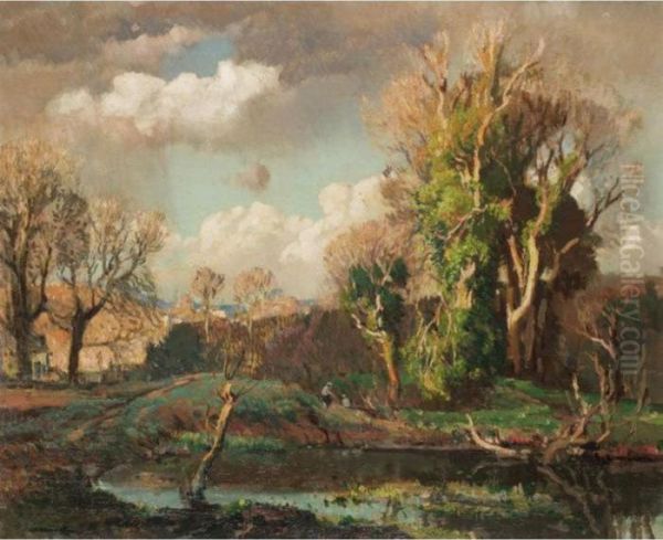 Figures On A River Bank - view 1