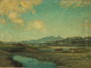 A View Of Lancaster Castle by Samuel John Lamorna Birch