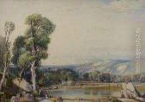 Arcadian Landscape With Female Figures