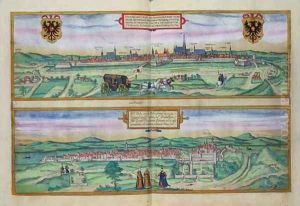 Town Plan of Vienna and Buda from Civitates Orbis Terrarum