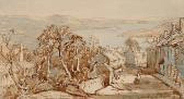 Street Scene With View To A Lake. - view 1