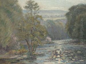 River Landscape In Summer. by Samuel John Lamorna Birch