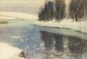 Snowy River Landscape by Samuel John Lamorna Birch