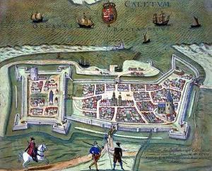 Map of Calais from Civitates Orbis Terrarum