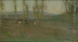 Cows Grazing In A Summer Landscape by Samuel John Lamorna Birch