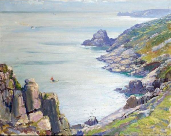 Boat Off Boscawen Point, Cornwall - view 1