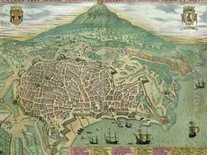 Map of Catania from Civitates Orbis Terrarum by Joris Hoefnagel