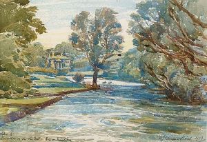 The River Test At Broadlands, Hampshire by Samuel John Lamorna Birch