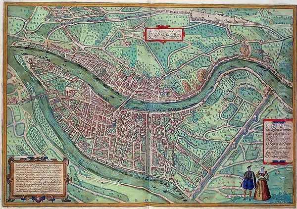 Map of Lyon from Civitates Orbis Terrarum - view 1