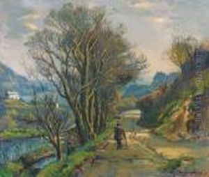 An Early Morning Walk by Samuel John Lamorna Birch