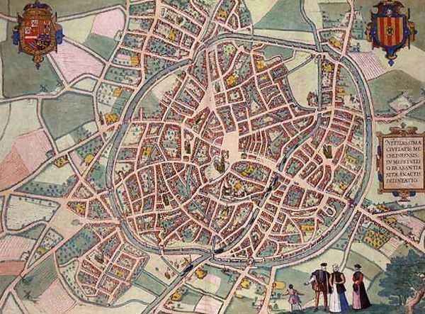 Map of Mechelen from Civitates Orbis Terrarum - view 1