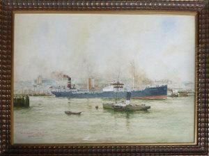 The Merchant Steamer British Governor Passing North Shields