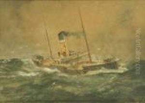 The Training Ship In The Far East Atlantic Weather Three by William Minshall Birchall