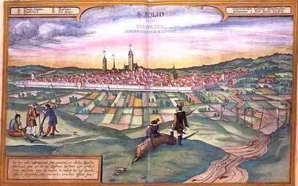 Map of St Polten from Civitates Orbis Terrarum - view 1