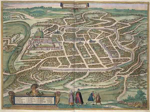 Map of Vilnius Lithuania from Civitates Orbis Terrarum - view 1