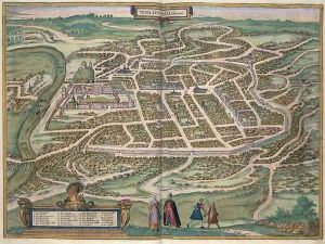 Map of Vilnius Lithuania from Civitates Orbis Terrarum
