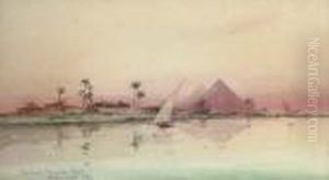 The Great Pyramids At Giza by William Minshall Birchall